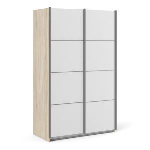 vrok-wooden-sliding-doors-wardrobe-oak-white-2-shelves