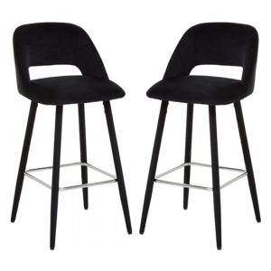 warns-black-velvet-bar-chairs-silver-footrest-a-pair