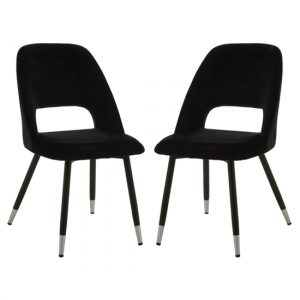 warns-black-velvet-dining-chairs-silver-foottips-a-pair