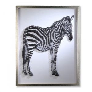 zebra-picture-glass-wall-art-silver-wooden-frame