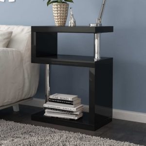 Albania-High-Gloss-3-Tiers-Shelving-Unit-In-Black