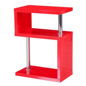 Albania-High-Gloss-3-Tiers-Shelving-Unit-In-Red