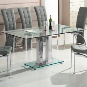 Jet-Large-Clear-Glass-Dining-Table-Chrome-Supports
