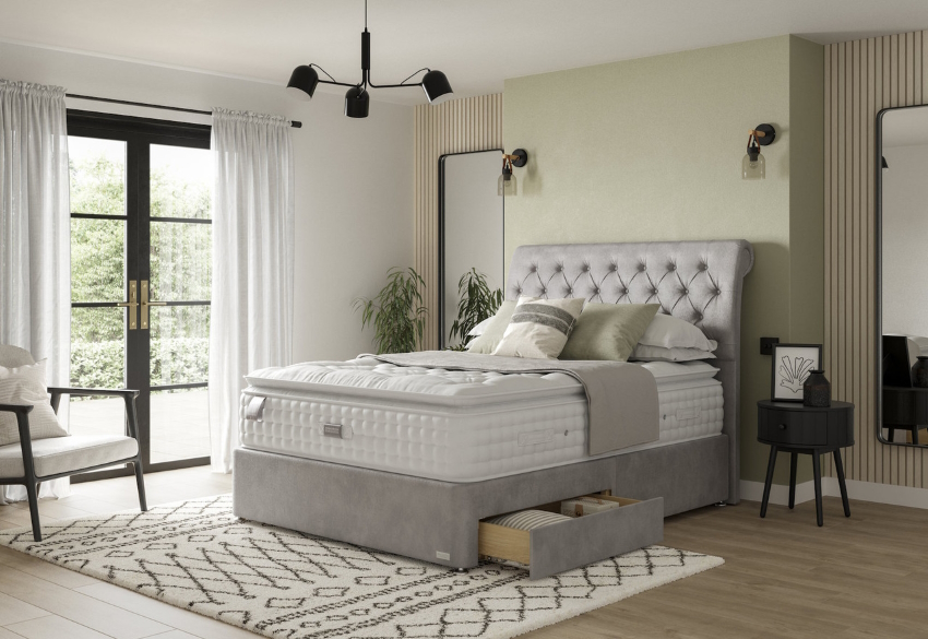 Staples and Co Artisan Deluxe Divan Bed Set On Glides