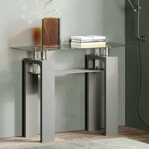 Willis-Glass-Console-Table-Clear-Grey-Gloss-Legs