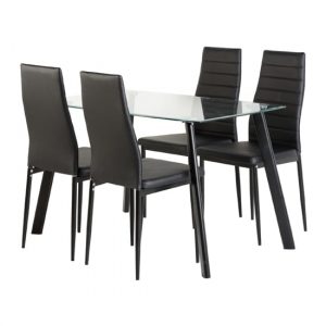 abbey-clear-glass-dining-table-4-black-leather-chairs
