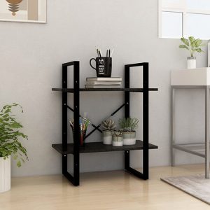 aharon-2-tier-solid-pinewood-bookshelf-black