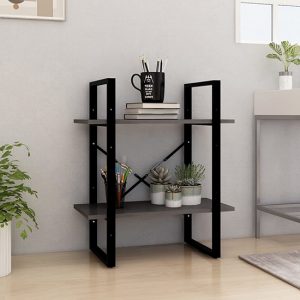 aharon-2-tier-solid-pinewood-bookshelf-grey