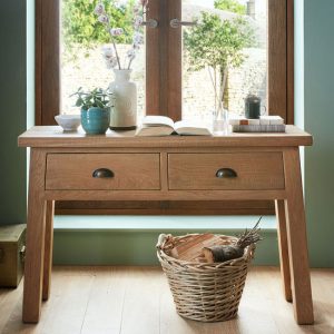 albas-wooden-console-table-planked-solid-oak-2-drawers