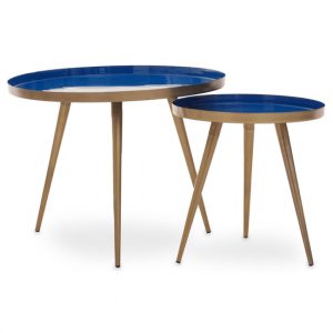amiga-blue-enamel-top-nest-of-2-tables-gold-legs