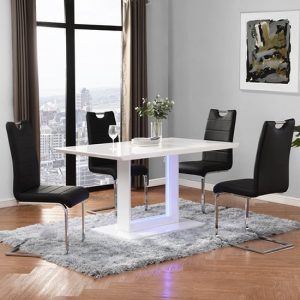 atlantis-led-small-white-gloss-dt-4-petra-black-chairs
