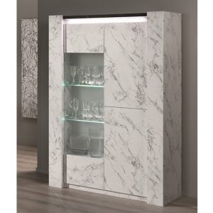 attoria-led-2-door-display-cabinet-black-white-marble