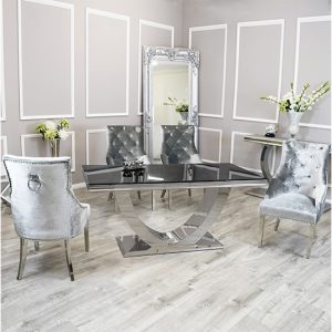 avon-black-glass-dining-table4-dessel-pewter-chairs