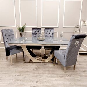 avon-grey-glass-dining-table-4-elmira-dark-grey-chairs