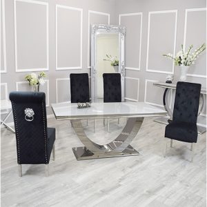 avon-white-glass-dining-table-4-elmira-black-chairs