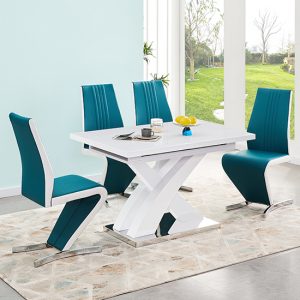 axara-ex-white-dining-table-with-4-gia-teal-white-chairs