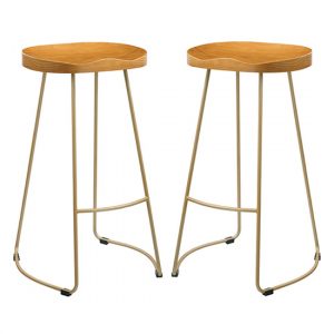 bailey-gold-effect-leg-bar-stool-pine-wood-seat-in-pair