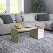 Blaga Wooden Coffee Table With Side Storage In White Sonoma Oak