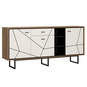 brecon-3-door-1-drawer-wide-gloss-sideboard-white-walnut