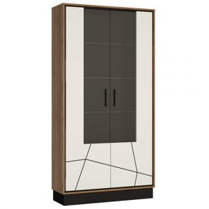 brecon-led-wooden-display-cabinet-walnut-white-high-gloss
