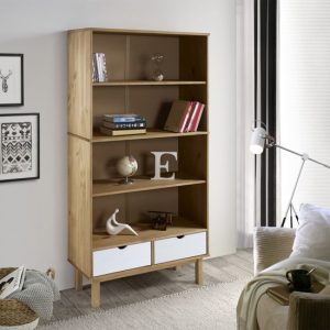 bridie-pinewood-bookcase-2-drawers-brown-white