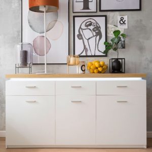cali-led-3-doors-sideboard-oak-white-3-drawers