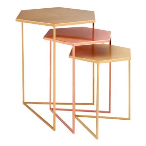 casa-hexagonal-metal-nest-of-3-tables-gold-bronze