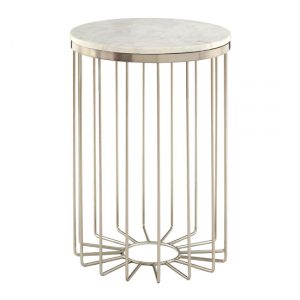 casa-round-white-marble-side-table-silver-metal-frame