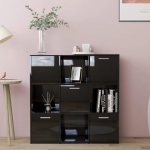 celsa-high-gloss-bookcase-5-doors-4-shelves-black