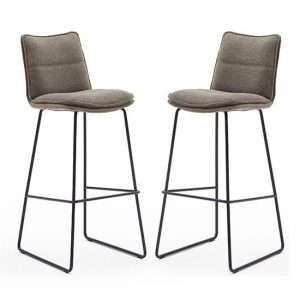 ciko-cappuccino-fabric-bar-stools-matt-black-legs-pair