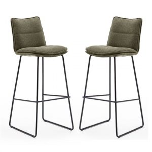ciko-olive-fabric-bar-stools-matt-black-legs-pair