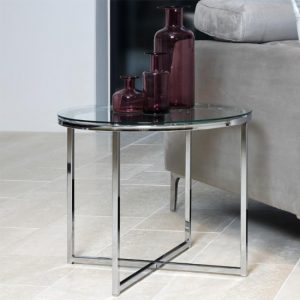 coeur-round-clear-glass-side-table-chrome-base