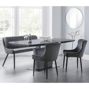 como-extending-grey-gloss-dining-table-2-chairs-bench