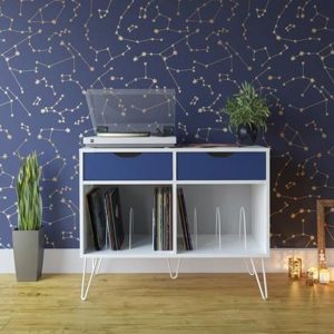 concord-turntable-bookcase-white-blue-2-drawers