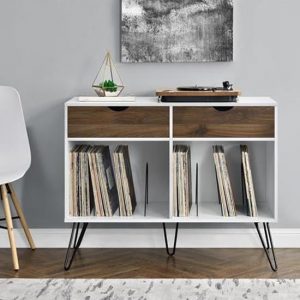 concord-turntable-bookcase-white-oak-2-drawers