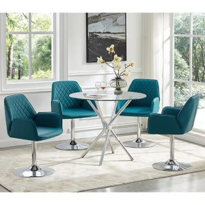 criss-cross-glass-dining-table-4-bucketeer-teal-chairs