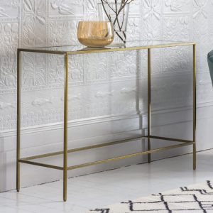 custer-clear-glass-console-table-bronze-metal-frame