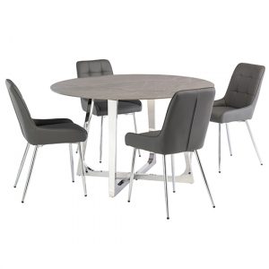 dacia-round-130cm-grey-marble-dt-4-aggie-grey-chairs