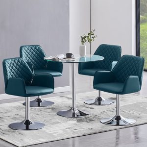 dante-clear-glass-dining-table-4-bucketeer-teal-chairs