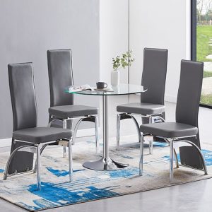 dante-clear-glass-dining-table-4-romeo-grey-chairs
