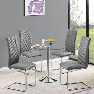 dante-round-clear-glass-dining-table-4-ronn-grey-chairs