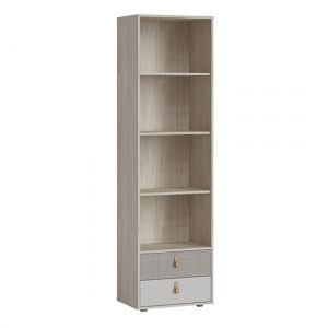 danville-wooden-bookcase-2-drawer-light-walnut