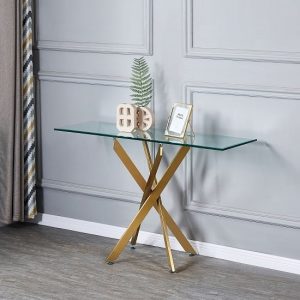 daytona-clear-glass-console-table-brushed-gold-legs