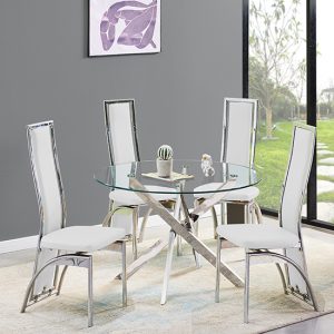 daytona-clear-glass-dining-table-4-chicago-white-chairs