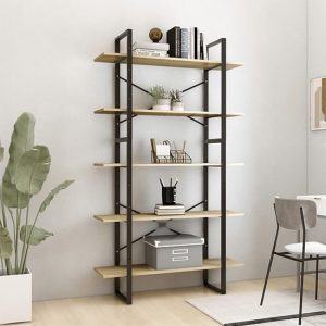 emlen-100cm-wooden-5-tier-bookcase-sonoma-oak