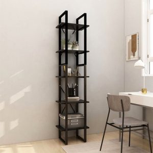 emlen-40cm-solid-pinewood-5-tier-bookcase-black