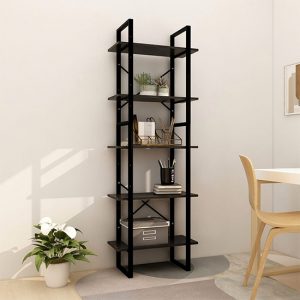 emlen-60cm-solid-pinewood-5-tier-bookcase-black
