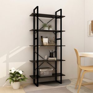 emlen-80cm-solid-pinewood-5-tier-bookcase-black