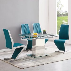 enke-extending-clear-glass-dining-table-4-gia-teal-chairs