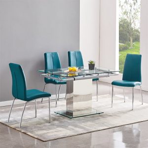 enke-extending-clear-glass-dining-table-4-opal-teal-chairs